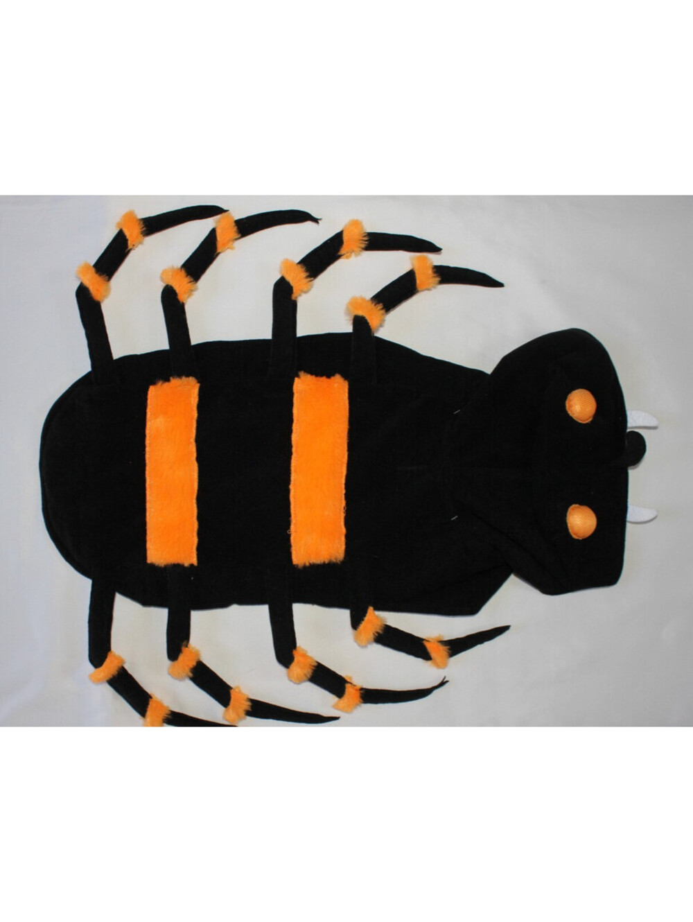 Spider Dog Halloween Costume Orange/Black Hook & Loop Fasteners Size Large